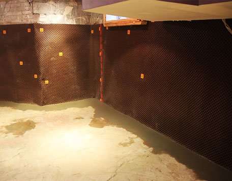 Interior basement waterproofing